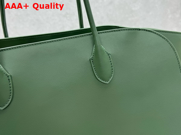 The Row Marlo Tote Bag in Green Polished Saddle Leather Replica