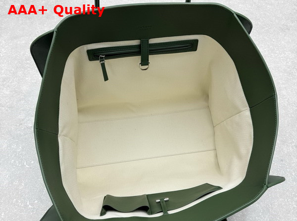 The Row Marlo Tote Bag in Green Polished Saddle Leather Replica