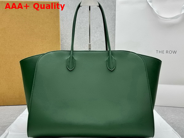 The Row Marlo Tote Bag in Green Polished Saddle Leather Replica
