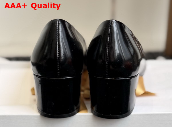 The Row Medium Heel Pump in Black Glossy Patent Calfskin Replica