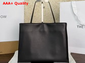 The Row Medium Leather Cecily Top Handle Bag in Black Glossy Nappa Leather Replica
