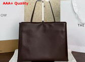 The Row Medium Leather Cecily Top Handle Bag in Dark Brown Glossy Nappa Leather Replica