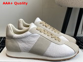 The Row Mica Sneakers in White Mink Fur and Suede Replica