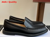 The Row Nic Loafer in Black Leather Replica