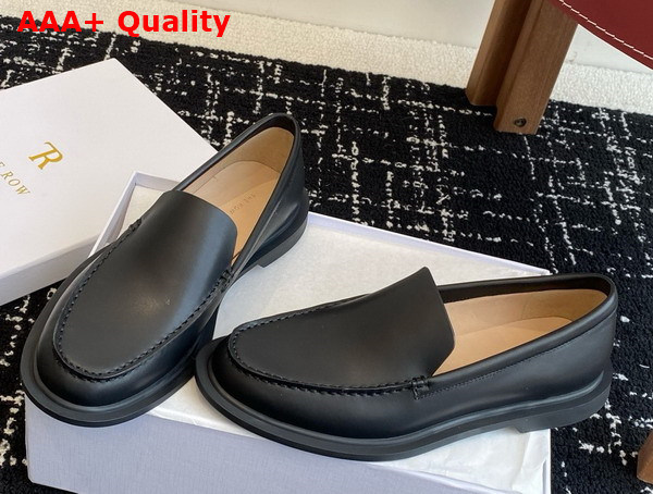 The Row Nic Loafer in Black Leather Replica