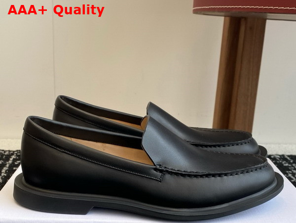 The Row Nic Loafer in Black Leather Replica