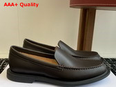 The Row Nic Loafer in Lacquer Brown Leather Replica