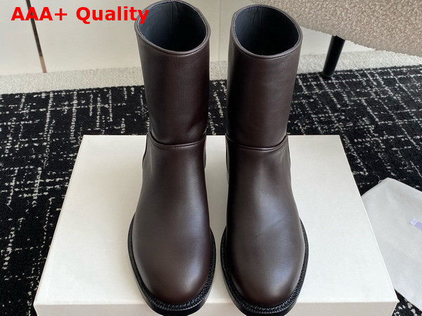 The Row Nobilis Ankle Boot in Dark Brown Leather Replica