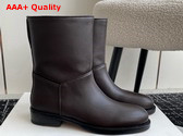 The Row Nobilis Ankle Boot in Dark Brown Leather Replica