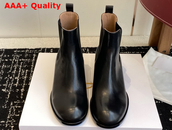 The Row Nobilis Chelsea Boot Black Polished Calfskin Leather Replica