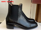The Row Nobilis Chelsea Boot Black Polished Calfskin Leather Replica