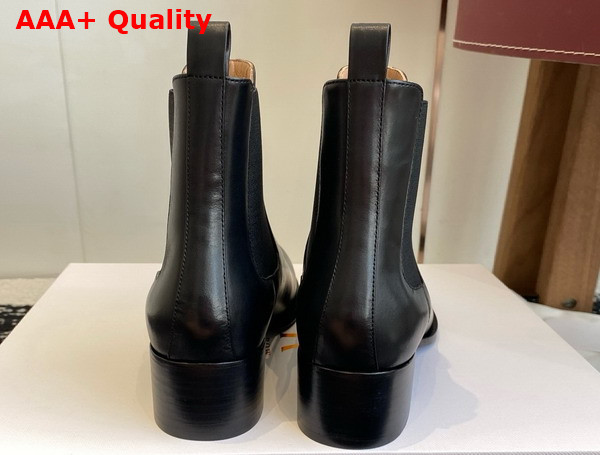 The Row Nobilis Chelsea Boot Black Polished Calfskin Leather Replica