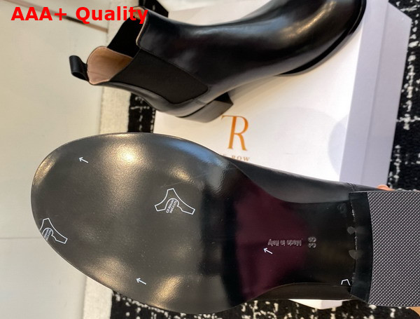 The Row Nobilis Chelsea Boot Black Polished Calfskin Leather Replica