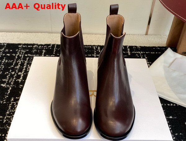 The Row Nobilis Chelsea Boot Lacquer Brown Polished Calfskin Leather Replica