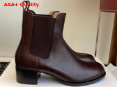 The Row Nobilis Chelsea Boot Lacquer Brown Polished Calfskin Leather Replica