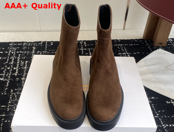 The Row Nobilis Fast Boot in Brown Suede Replica