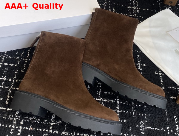 The Row Nobilis Fast Boot in Brown Suede Replica