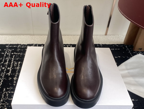 The Row Nobilis Fast Boot in Lacquer Brown Leather Replica