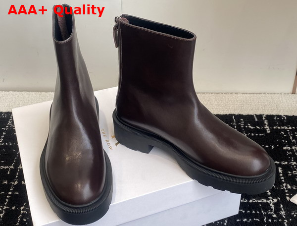 The Row Nobilis Fast Boot in Lacquer Brown Leather Replica