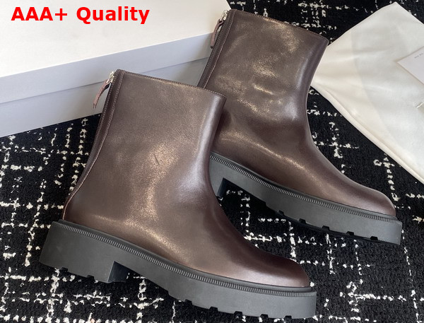 The Row Nobilis Fast Boot in Lacquer Brown Leather Replica