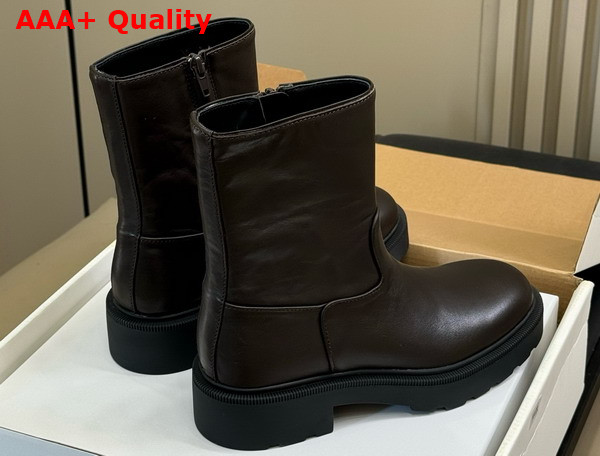 The Row Nobilis TR Boot Lacquer Brown Leather Replica