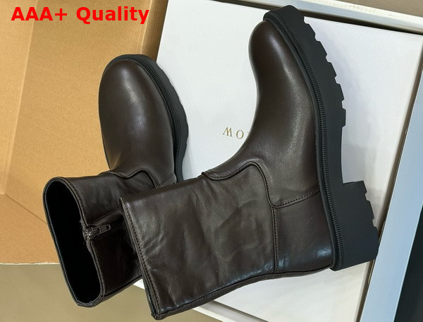 The Row Nobilis TR Boot Lacquer Brown Leather Replica