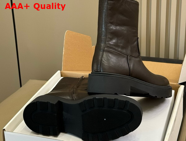 The Row Nobilis TR Boot Lacquer Brown Leather Replica