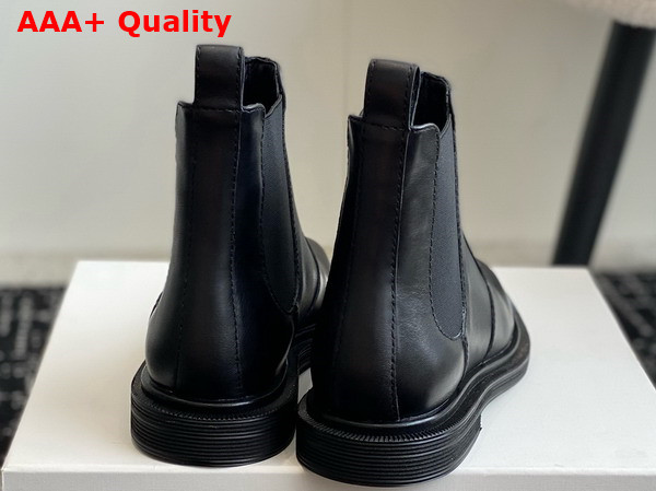 The Row Novus Chelsea Boot in Black Polished Calfskin Leather Replica