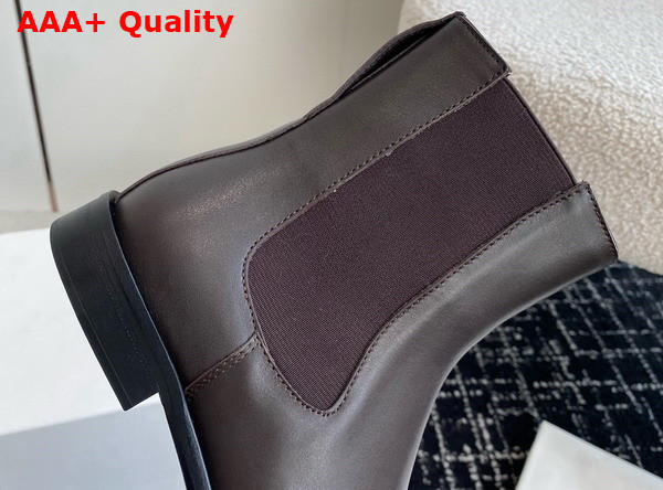 The Row Novus Chelsea Boot in Dark Brown Leather Replica