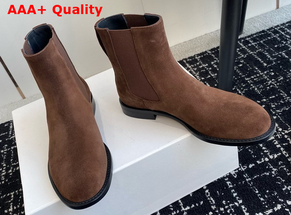 The Row Novus Chelsea Boot in Havana Suede Leather Replica