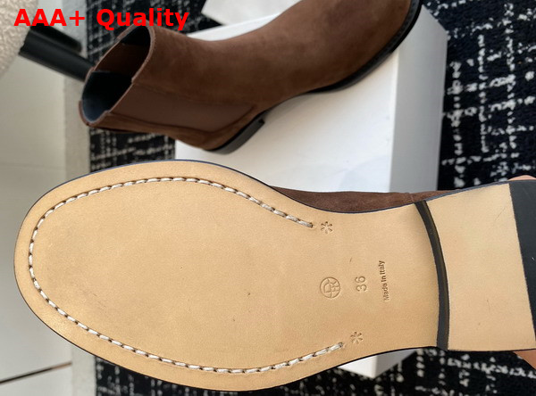The Row Novus Chelsea Boot in Havana Suede Leather Replica