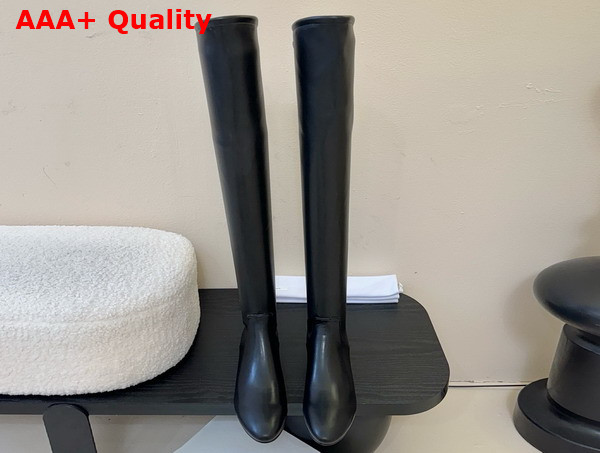 The Row Over the Knee Boot in Black Stretch Leather Replica