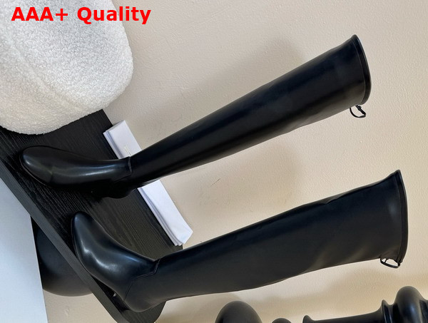 The Row Over the Knee Boot in Black Stretch Leather Replica