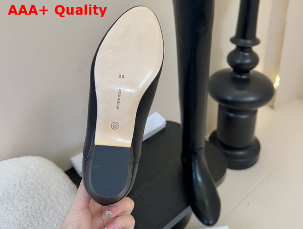 The Row Over the Knee Boot in Black Stretch Leather Replica