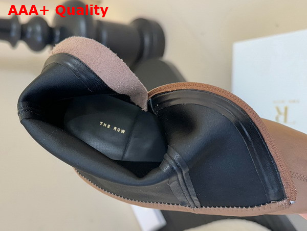 The Row Over the Knee Boot in Brown Stretch Leather Replica