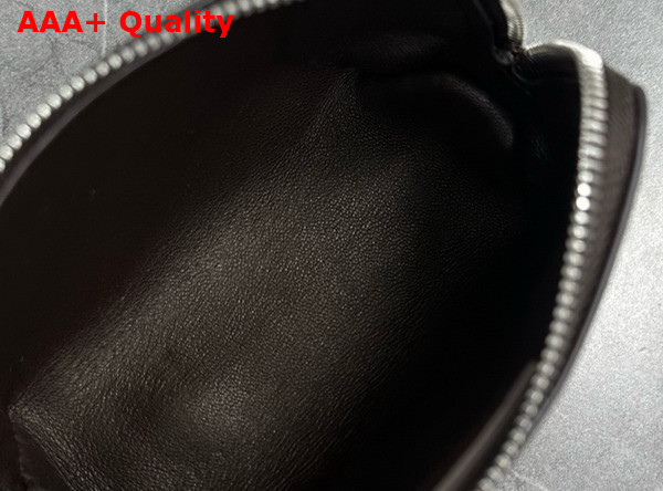 The Row Owen Pouch in Dark Brown Waxed Calfskin Leather with Slim Strap Replica