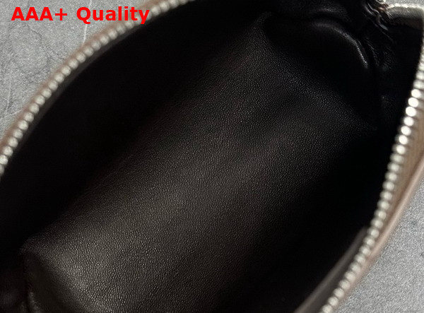 The Row Owen Pouch in Tawny Brown Waxed Calfskin Leather with Slim Strap Replica