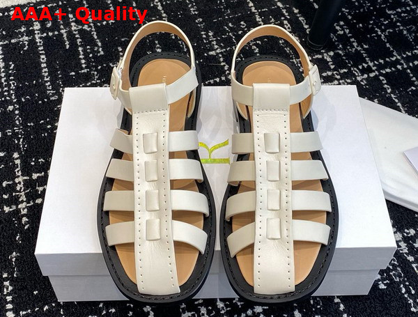 The Row Pablo Sandal in White Leather Replica