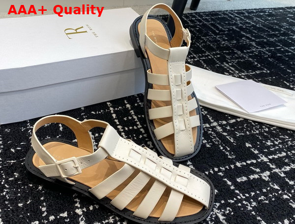 The Row Pablo Sandal in White Leather Replica