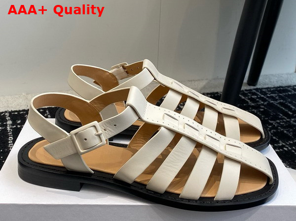 The Row Pablo Sandal in White Leather Replica