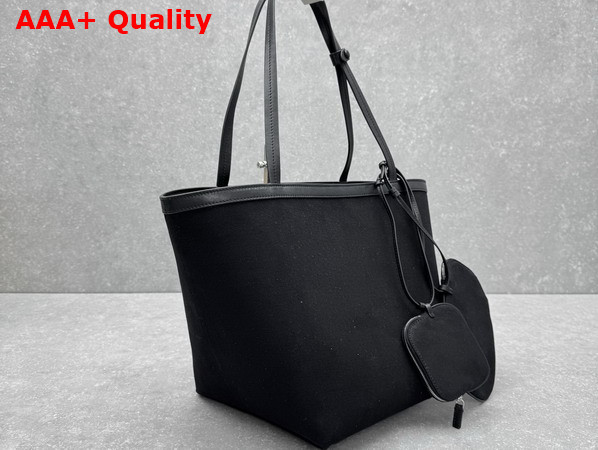 The Row Park Three Stitch Canvas Tote Bag in Black Replica