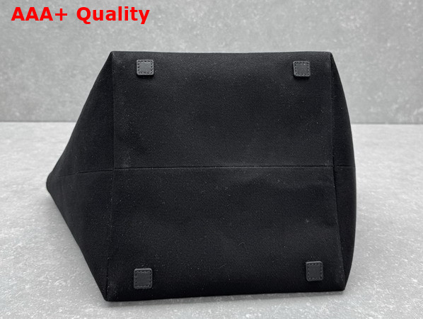 The Row Park Three Stitch Canvas Tote Bag in Black Replica