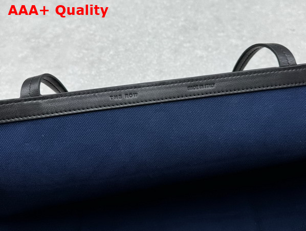 The Row Park Three Stitch Canvas Tote Bag in Black Replica