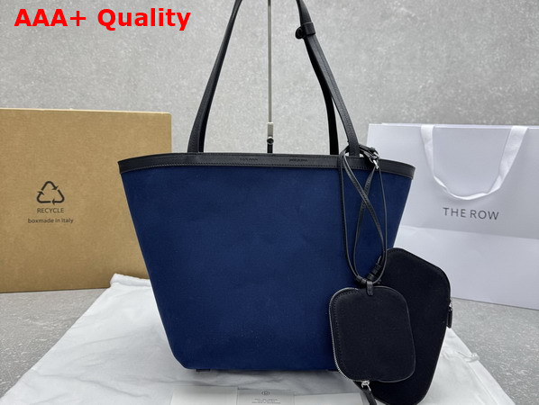 The Row Park Three Stitch Canvas Tote Bag in Black Replica