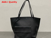 The Row Park Tote Three Bag in Black Grained Calfskin Leather Replica