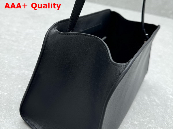 The Row Peggy Clutch in Black Leather Replica
