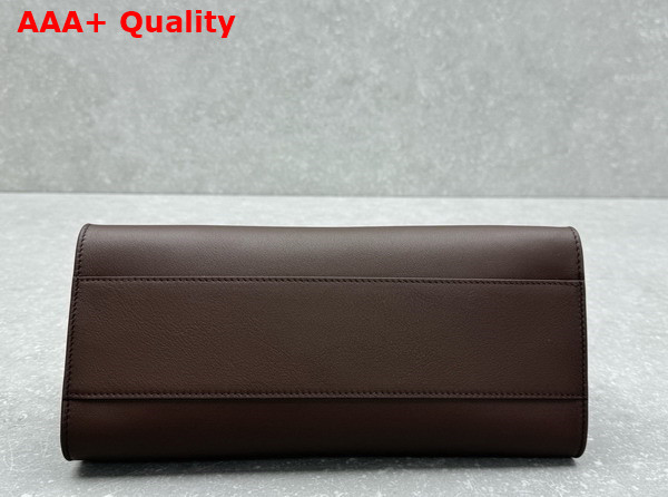 The Row Peggy Clutch in Chestnut Leather Replica