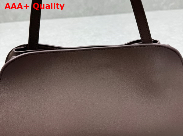 The Row Peggy Clutch in Chestnut Leather Replica