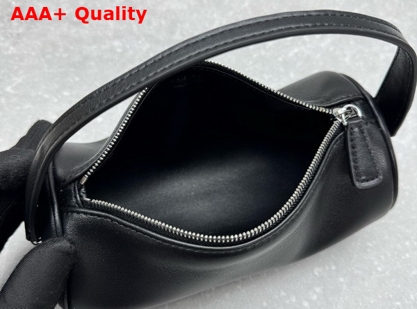 The Row Round 90s Bag in Black Leather Replica