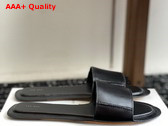 The Row Sara Strap Slide Black Leather Replica